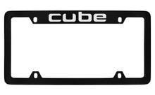 Nissan Cube Black Coated Zinc Top Engraved License Plate Frame Holder