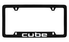 Nissan Cube Black Coated Zinc Bottom Engraved License Plate Frame Holder
