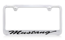 Ford Mustang Logo Script Chrome Plated Solid Brass License Plate Frame