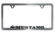 Ford Mustang Pony With 3 Color Bar And Ford Mustang Wordmark Cut Out License Plate Frame