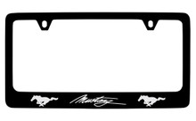 Ford Mustang With 2 Ponies Black Coated Zinc Frame With Silver Imprint
