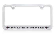Ford Mustang Tri Color Bar Pony Chrome Plated Solid Brass License Plate Frame