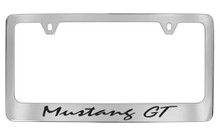 Mustang GT Chrome Plated Solid Solid Brass License Plate Frame Holder License Plate Frame Black Script