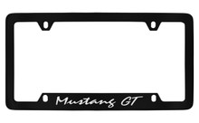 Ford Mustang GT Bottom Engraved Black Coated Zinc Frame With Silver Imprint Script