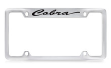 Ford Cobra Script Top Engraved Chrome Plated Metal License Plate Frame Holder Frame With Black Imprint