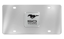 Mustang 50th Anniversary-50 Years With Single Pony-Stainless Plate With Chrome Emblem