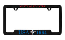 Ford USA 1964 With 3 Bar And Pony Bottom Engraved Universal Chrome Plated Solid Solid Brass License Plate Frame Holder