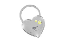 Mustang Chrome Heart Shape Keychain Embellished With Dazzling Crystals (FOKCYH-Y300-E)