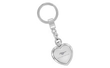 Mustang Satin/Chrome Two Tone Heart Ring Keychain