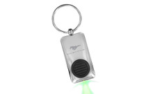 Mustang Chrome Plated Rectangular Lighted Button Keychain