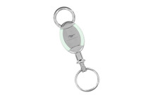 Mustang Chrome Pullapart Oval Keychain Withgreen Acrylic Sides