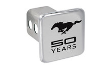 Mustang 50th Anniversary-50 Years With Pony-Chrome Plated Brass Square Hitch Cover With 2' Rec. 