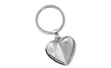 Mustang Half Crystal And Half Metal Heart Shape Keychain