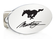 Ford Mustang Script Pony Logo Trailer Hitch Cover 