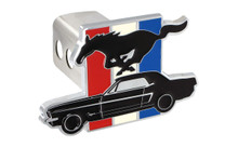 Ford Mustang Pony Emblem With Three Color Bar Hitch Cover Plug