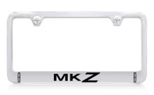Lincoln MKZ Logo Chrome Plated Solid Brass License Plate Frame Holder With Black Imprint