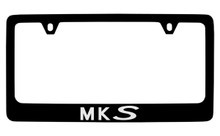 Lincoln MKS Black Coated Zinc License Plate Frame Holder With Silver Imprint
