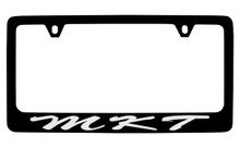 Lincoln MKT Script Black Coated Zinc License Plate Frame Holder With Silver Imprint
