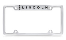 Lincoln Logo Top Engraved Solid Brass License Plate Frame Holder With Black Imprint