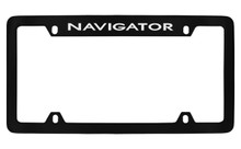 Lincoln Navigator Top Engraved Black Coated Zinc License Plate Frame 
