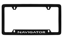 Lincoln Navigator Bottom Engraved Black Coated Zinc License Plate Frame 