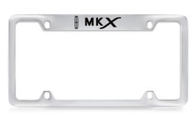 Lincoln MKX Logo Top Engraved Solid Brass License Plate Frame Holder With Black Imprint