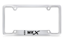 Lincoln MKX Logo Bottom Engraved Solid Brass License Plate Frame Holder With Black Imprint