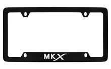 Lincoln MKX Bottom Engraved Black Coated Zinc License Plate Frame Holder With Silver Imprint