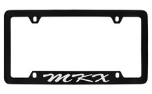 Lincoln MKX Script Bottom Engraved Black Coated Zinc License Plate Frame Holder With Silver Imprint