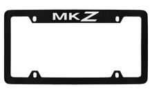 Lincoln MKZ Top Engraved Black Coated Zinc License Plate Frame Holder With Silver Imprint