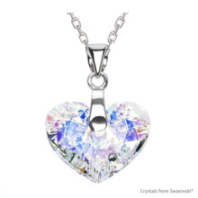 Crystal Aurore Boreale Truly In Love Heart Necklace Embellished With Dazzling Crystals (NE2R-001AB)
