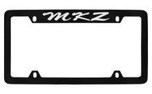 Lincoln MKZ Script Top Engraved Black Coated Zinc License Plate Frame Holder With Silver Imprint