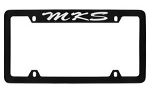 Lincoln MKS Script Top Engraved Black Coated Zinc License Plate Frame Holder