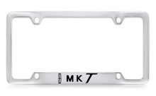 Lincoln MKT Logo Bottom Engraved Solid Brass License Plate Frame Holder With Black Imprint