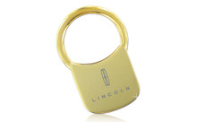 Lincoln Gold Plated Solid Brass Padlock Shape Keychain In A Black Gift Box