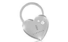 Lincoln Heart Shape With 2 Clear Crystals In A Black Gift Box. Embellished With Dazzling Crystals