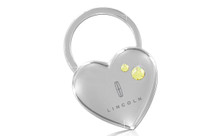 Lincoln Heart Shape With 2 Yellow Crystals In A Black Gift Box. Embellished With Dazzling Crystals