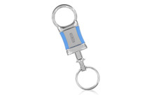 Lincoln Pull Apart W Shape Keychain With Blue Acrylic Sides In A Black Gift Box