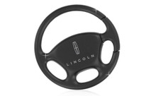 Lincoln Plain Black Steering Wheel Keychain In A Black Gift Box