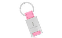 Lincoln Rectangular Shaped Keychain With Pink Leather Strap In A Black Gift Box