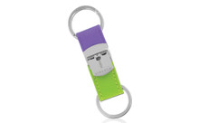 Lincoln Green And Purple Leather Detachable Keychain With 2 Rings In A Black Gift Box