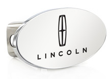 Lincoln Brand Oval Trailer Hitch Cover Plug With Lincoln Logo & Wordmark