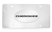 Jeep Cherokee Chrome Plated Solid Brass Emblem On A Stainless Steel Plate