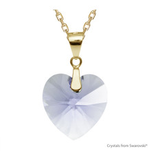 Provence Lavender Xilion Heart Necklace Embellished With Dazzling Crystals (NE3G-283)