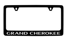 Jeep Grand Cherokee Black Coated Zinc License Plate Frame Holder With Silver Imprint