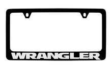 Jeep Wrangler Black Coated Zinc License Plate Frame Holder With Silver Imprint