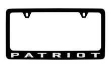 Jeep Patriot Black Coated Zinc License Plate Frame Holder With Silver Imprint