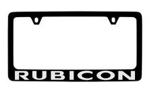 Jeep Rubicon Black Coated Zinc License Plate Frame Holder With Silver Imprint