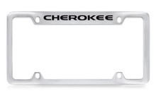 Jeep Grand Cherokee Chrome Plated Solid Brass Top Engraved License Plate Frame Holder With Black Imprint