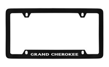 Jeep Grand Cherokee Black Coated Zinc Bottom Engraved License Plate Frame Holder